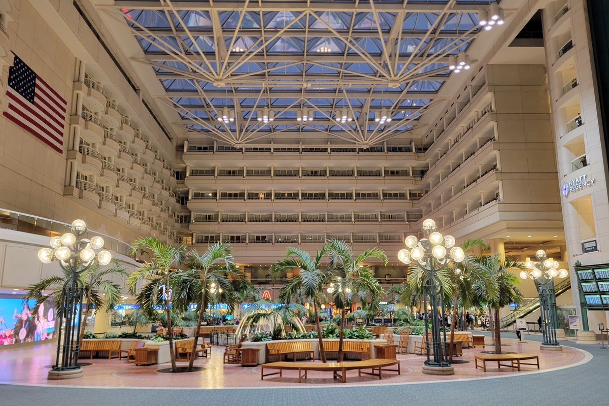 Interior of Orlando International Airport. 