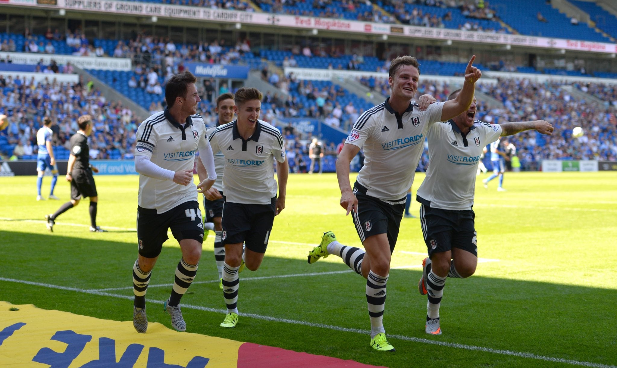 As Fulham FC celebrates a goal, Visit Florida hopes to catch the eyes (and travel plans) of British fans.