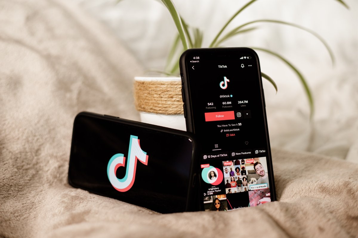 TikTok on a phone display.