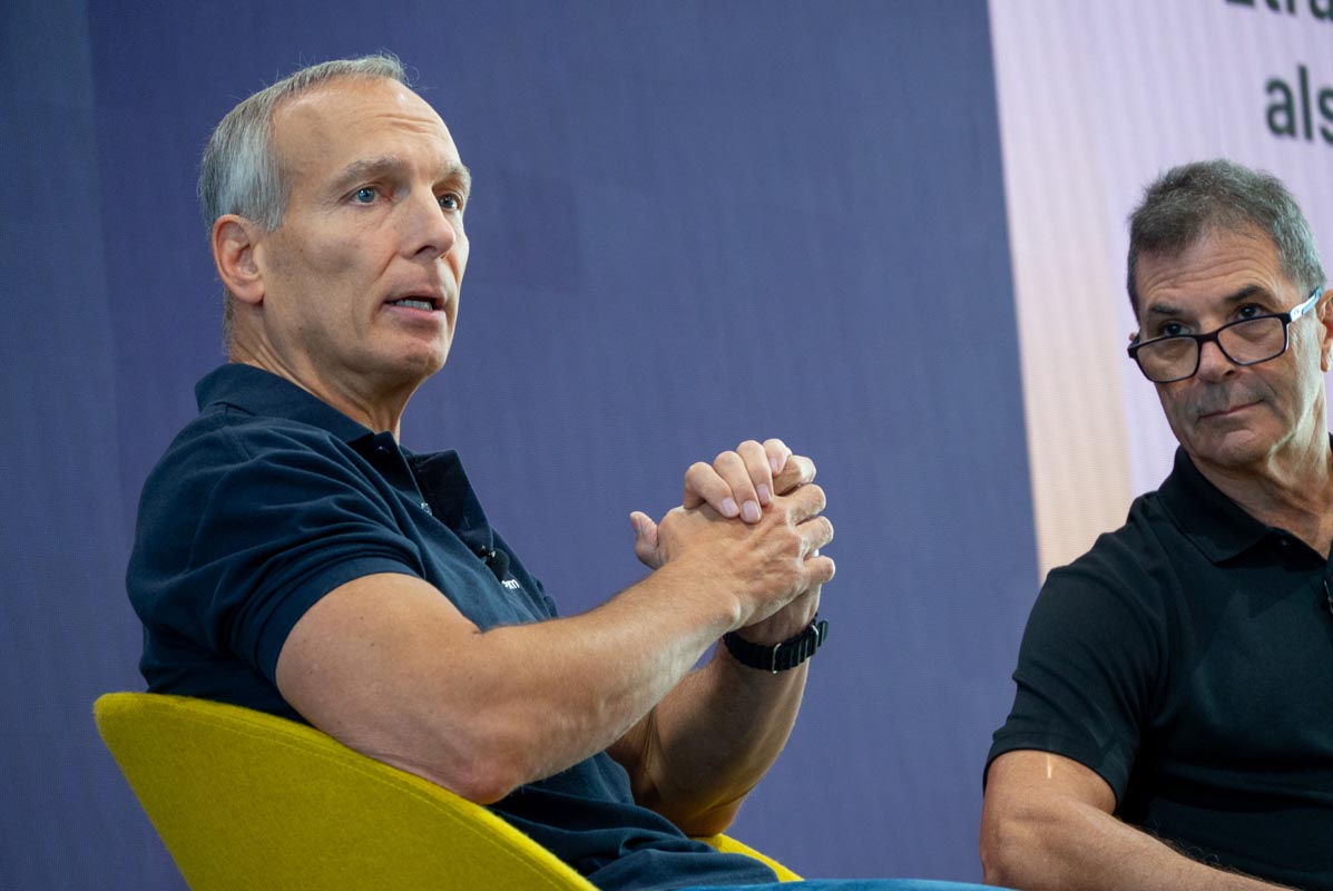 Booking Holdings CEO Glenn Fogel in discussion with Skift Executive Editor Dennis Schaal at Skift Global Forum. 