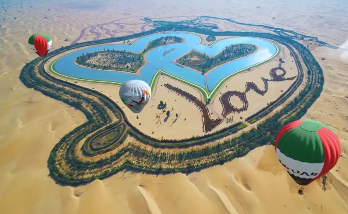 Dubai's Love Lake in Al Qudra