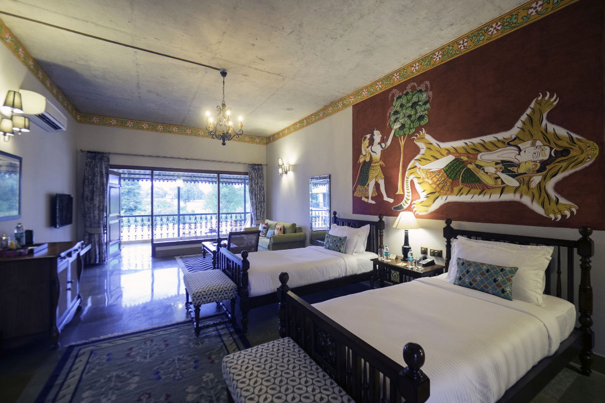 Inside a guest room at a Tree of Life resort in Varanai, India. 