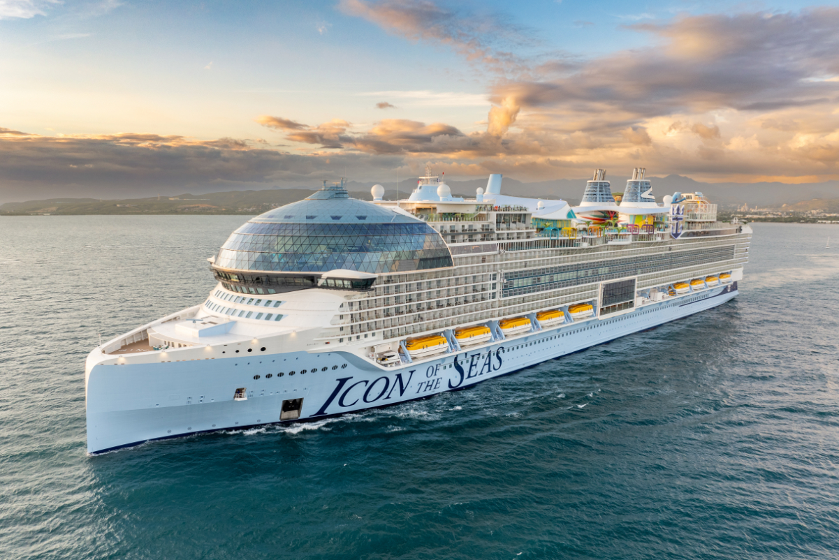 Exterior of Royal Caribbean International’s Icon of the Seas, the world's largest cruise ship in 2024.