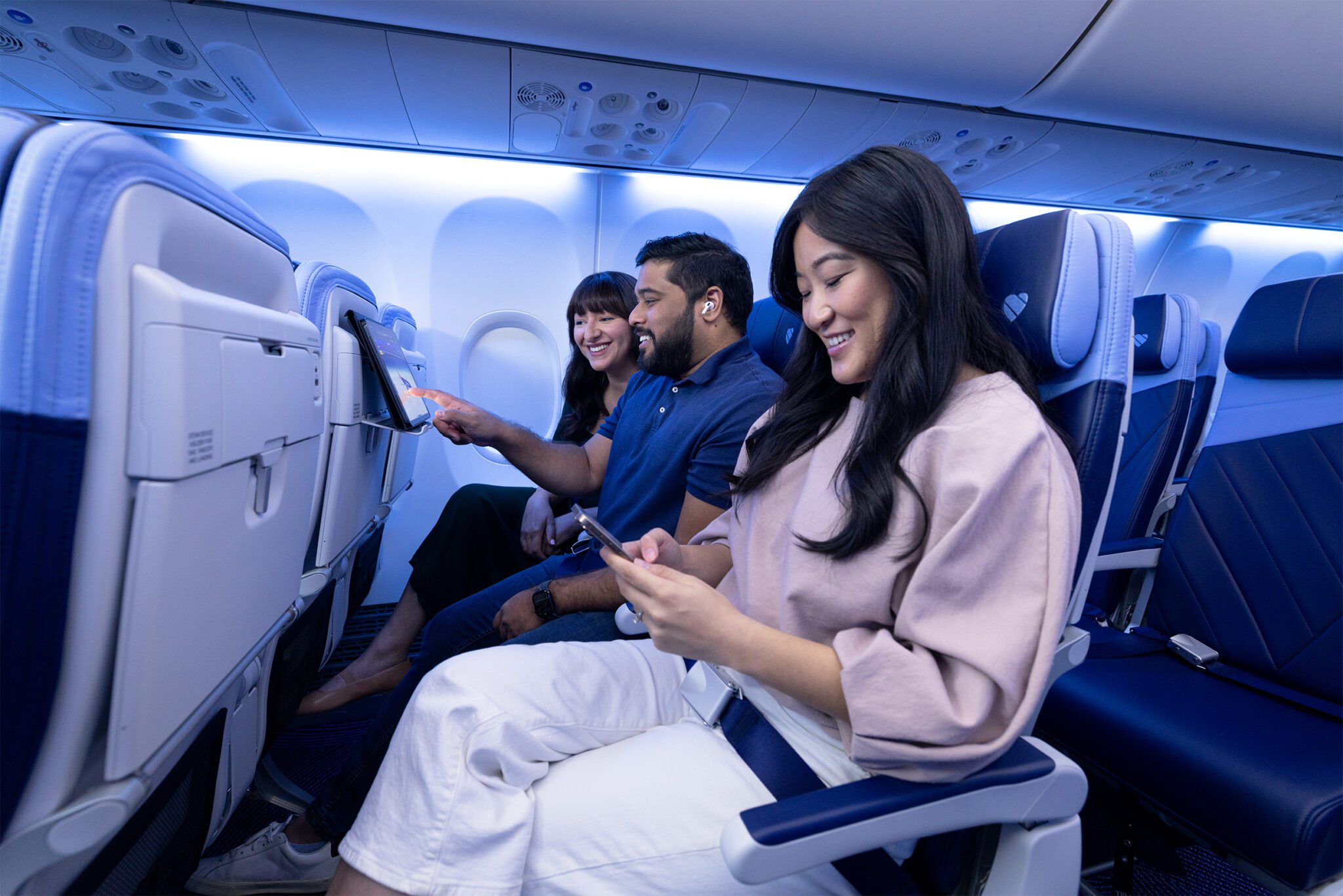 Passengers onboard a Southwest Airlines aircraft. Southwest Airlines.