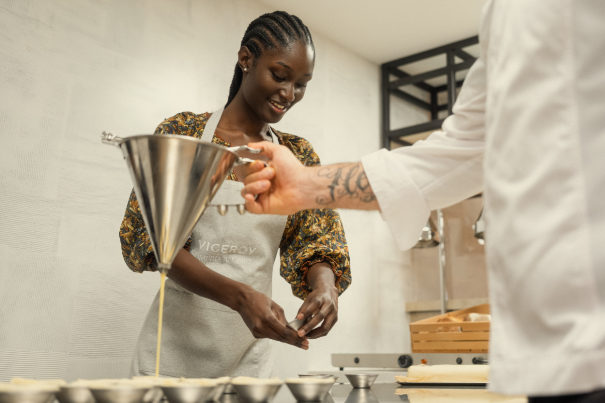 A Viceroy hotel at Ombria Algarve connects guests with workshops for making pastel de nata baked treats.